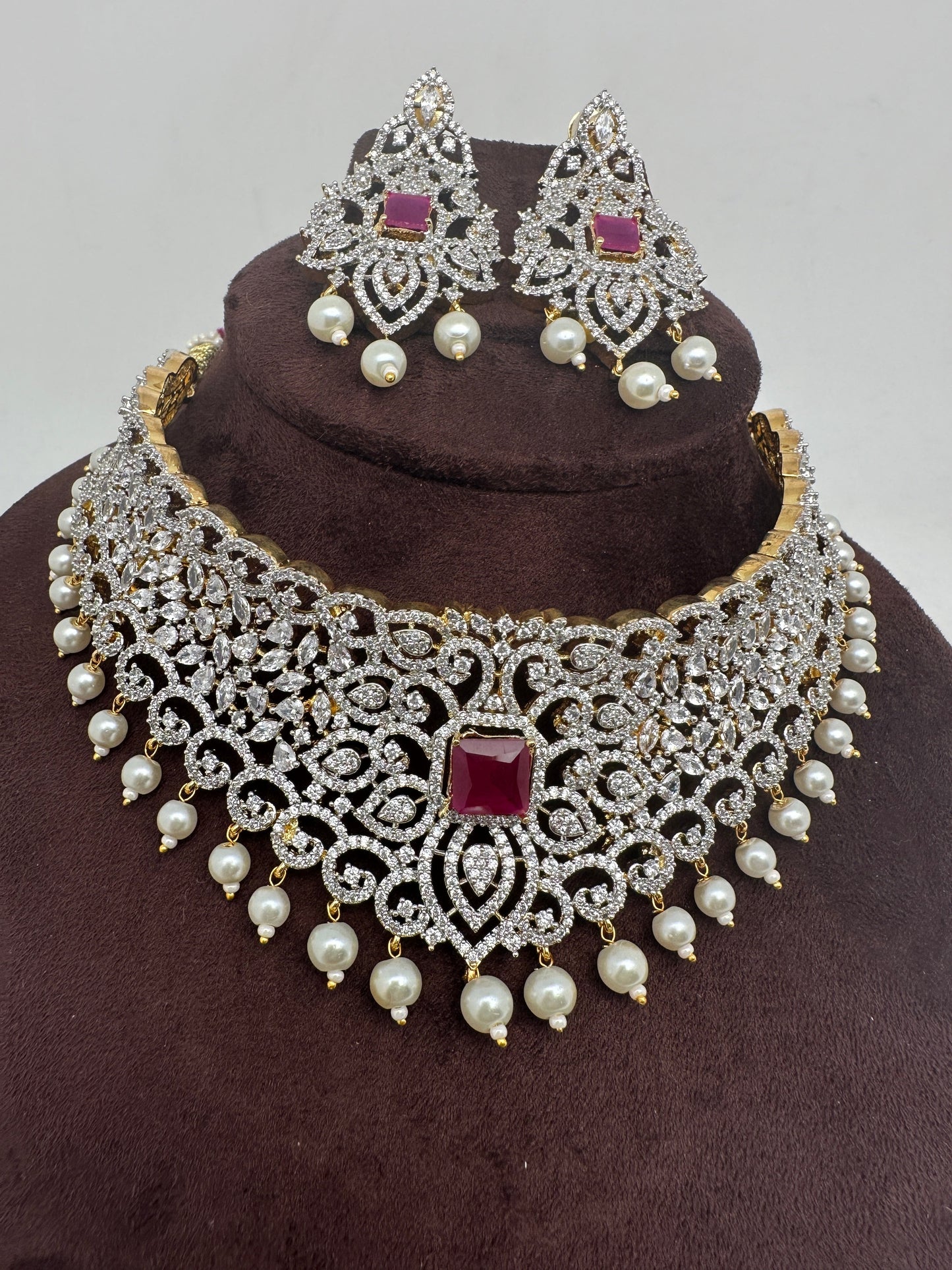 Diamond Finish Ruby and AD Choker