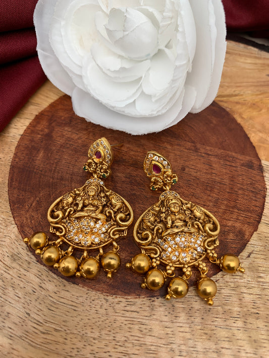 Goddess Lakshmi Nakshi Matte Finish Earrings