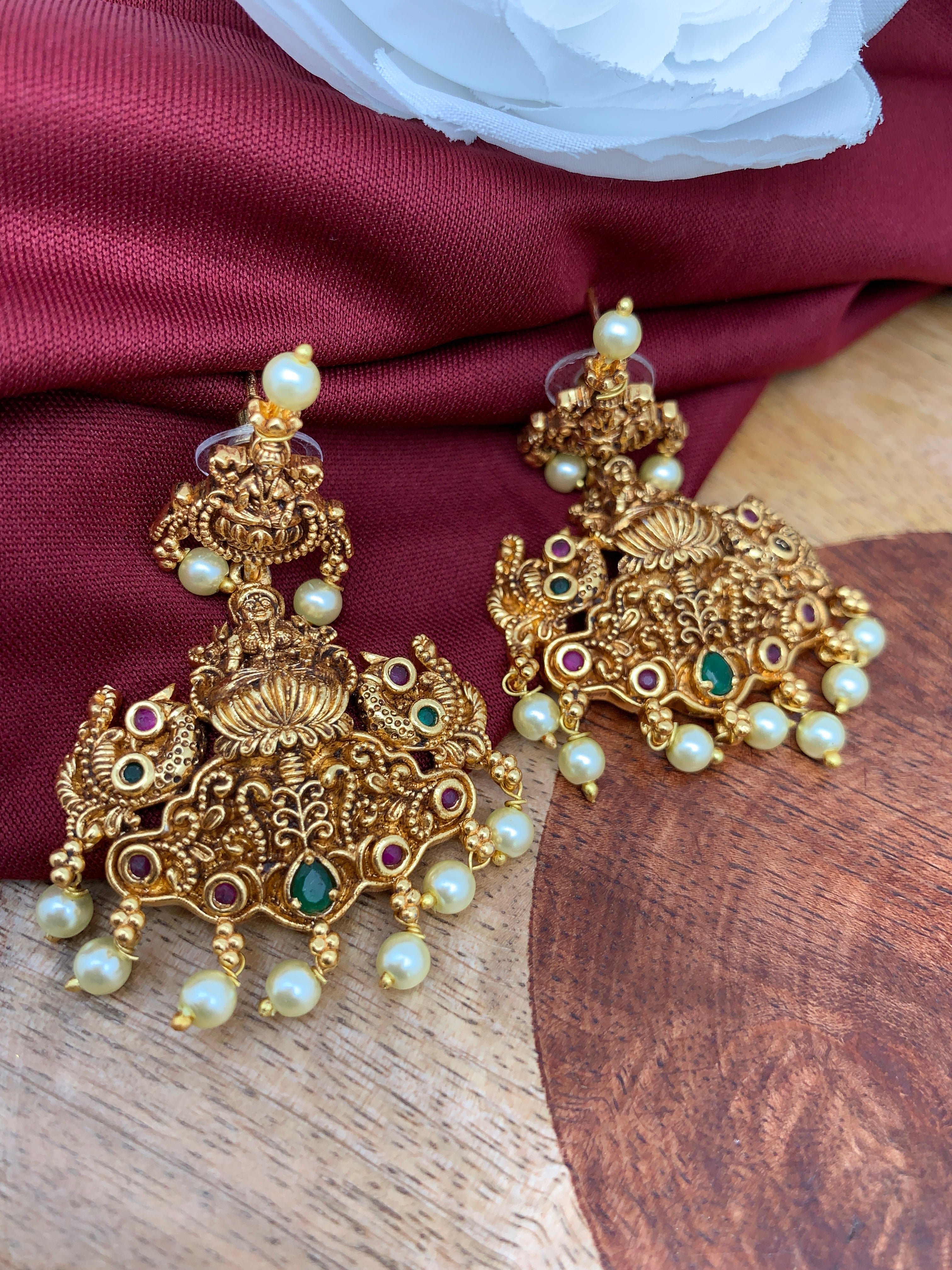 Buy LUCENTARTS JEWELLERY Gold Plated with Stunning Matte Finish Long  Traditional Kundan & Faux Pearl Chandbali Earrings Set for Women/Girls  Pearl Jewellery at Amazon.in