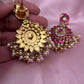 Pink Jadau Kundan Mango Design Earrings