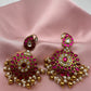 Pink Jadau Kundan Mango Design Earrings