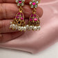 Small Pink Jadau Kundan Jhumki Earrings