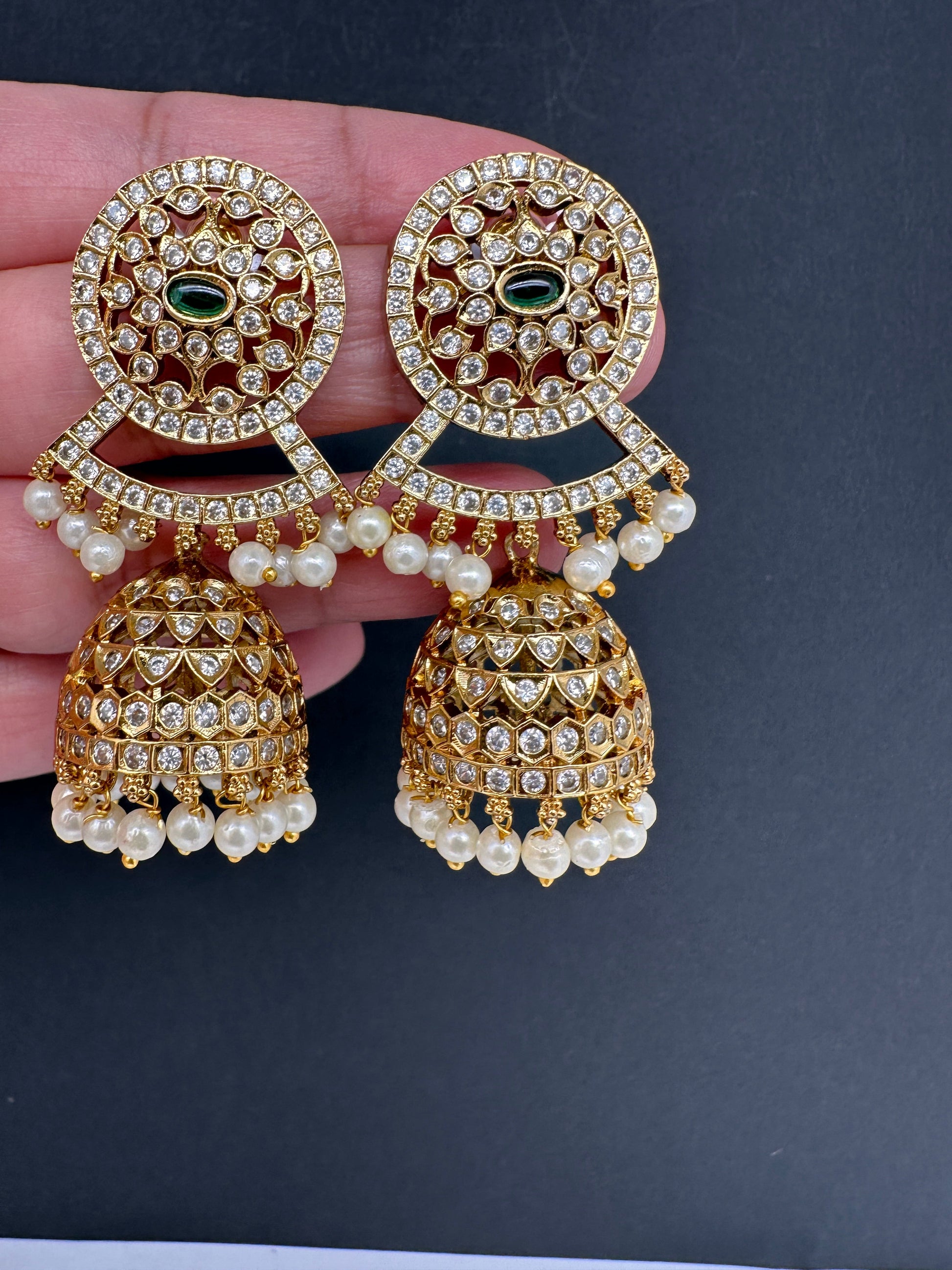 CZ Matte Jhumki Earrings