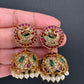 Matte Peacock Jhumki Earrings