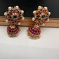 Matte Floral Kemp Jhumki Earrings