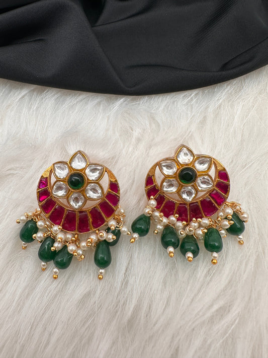 Jadau Kundan Floral Earrings