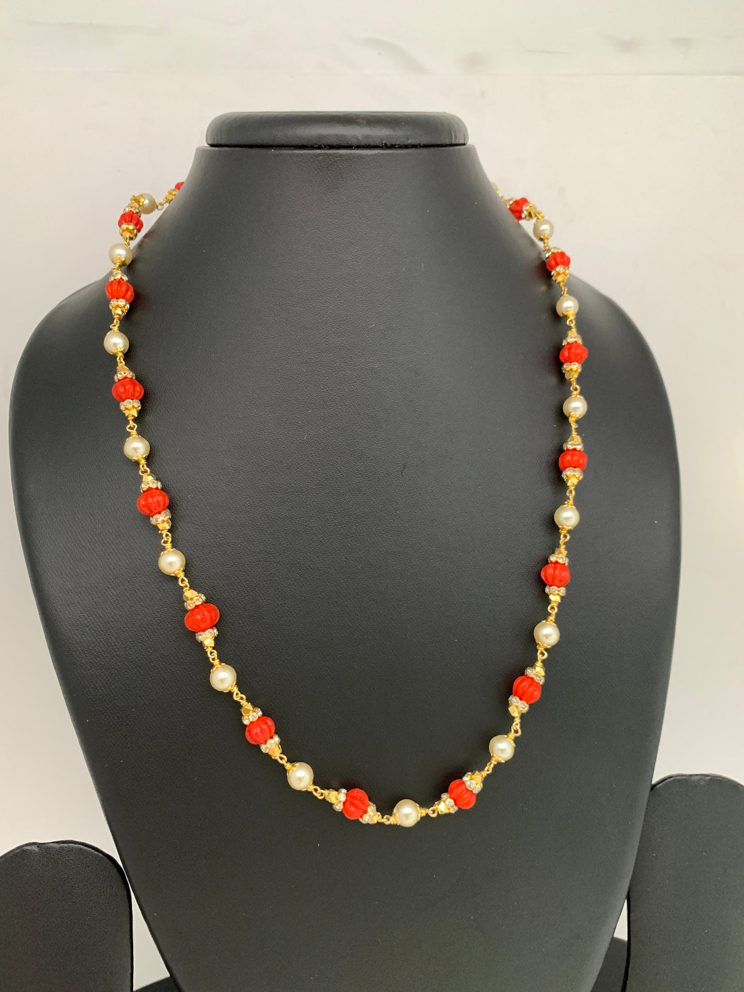 Coral and Pearls Mala