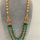 Green Beads Pearls Side Pendent Necklace