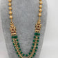 Green Beads Pearls Side Pendent Necklace