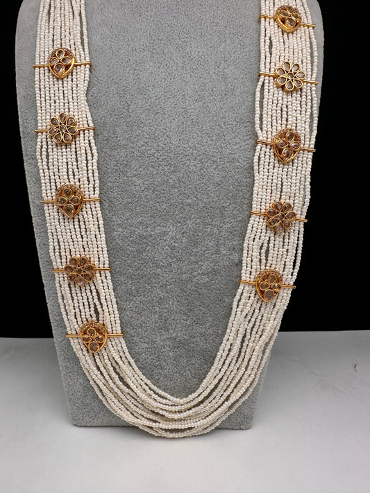 Six Line Pearls Beads Necklace