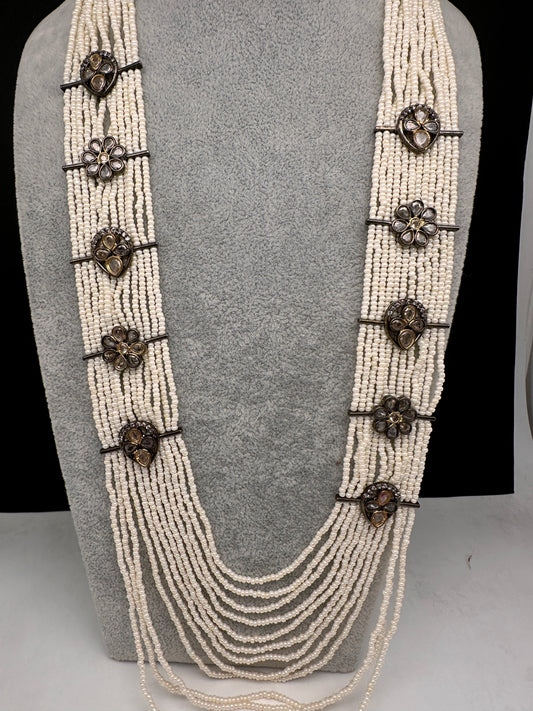 Six Line Pearls Beads Necklace