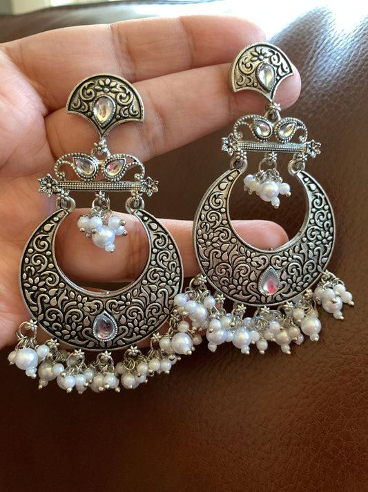 Chandbali Pearls Earrings