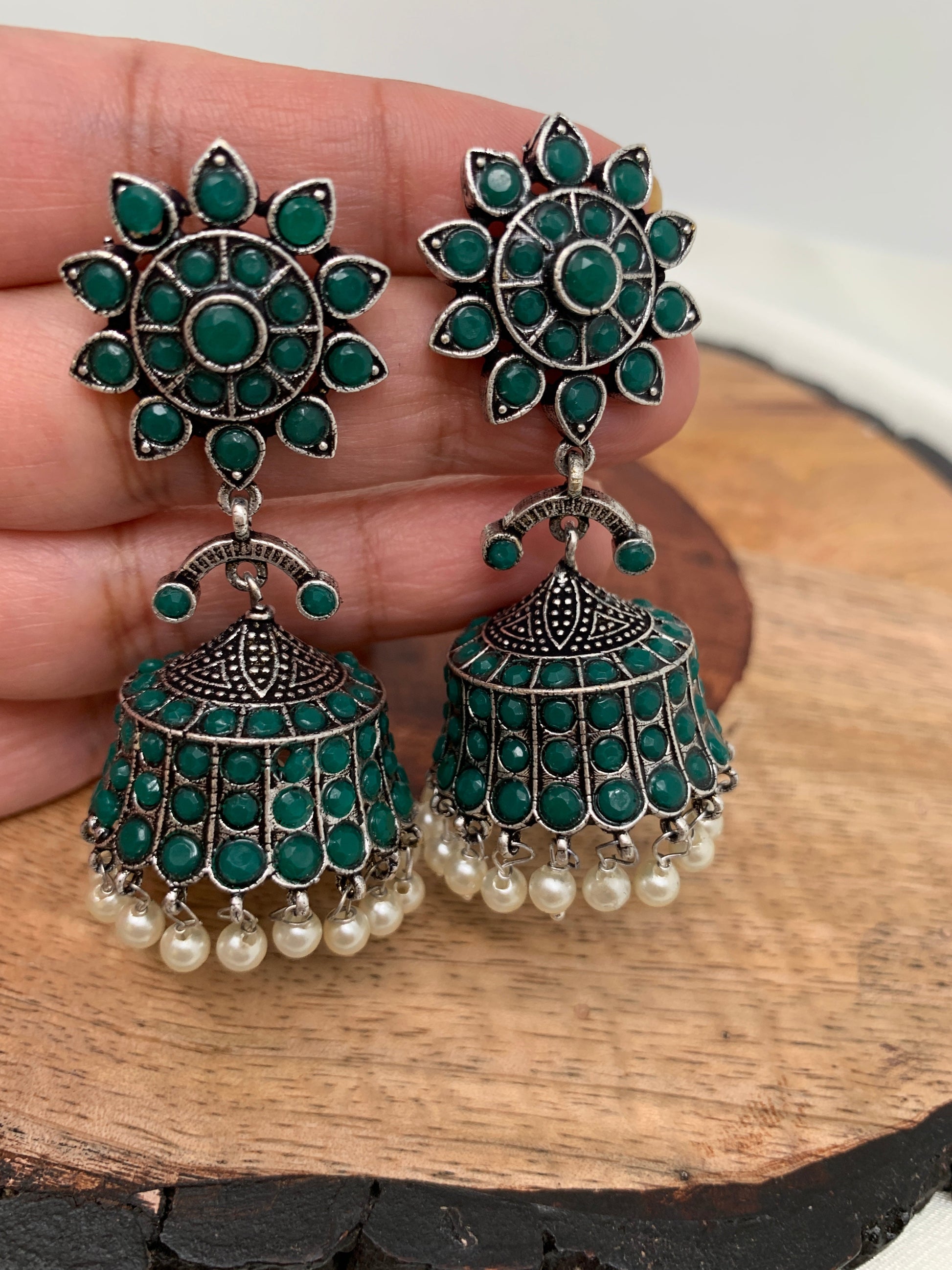 Green Jhumka