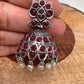 Red Stone Pearl Jhumka