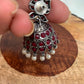 Red Stone Pearl Jhumka