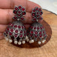 Red Stone Pearl Jhumka