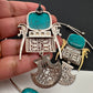 German Silver Oxidized Hasli Necklace - Turquoise