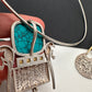 German Silver Oxidized Hasli Necklace - Turquoise