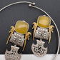 German Silver Oxidized Hasli Necklace - Yellow