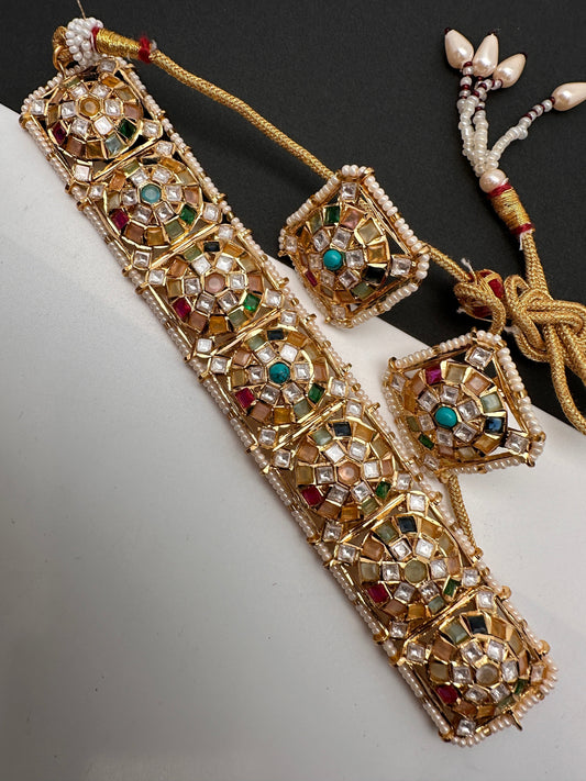 Navratan Jadau Kundan Statement Choker Necklace