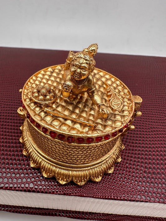 Krishna Laddoo Gopal Matte Finish Kumkum Box Bharani