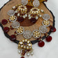 Kundan AD Red Beads Short Necklace