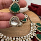 Kundan Green Carved Stone Necklace