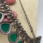 Kundan Green Carved Stone Necklace