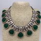 Kundan Green Carved Stone Necklace