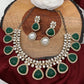 Kundan Green Carved Stone Necklace