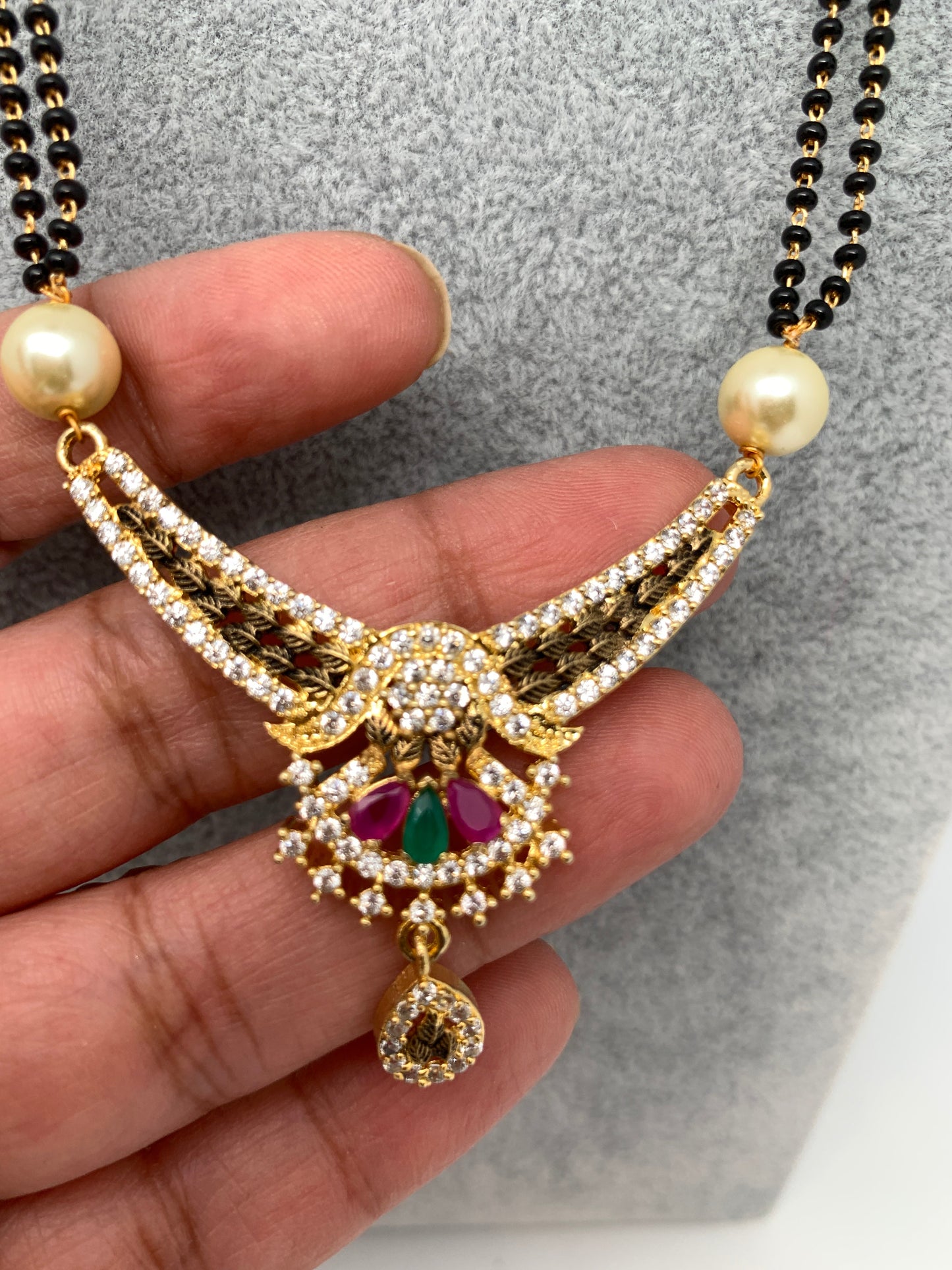 CZ Multi Stone Antique Finish Mangalsutra