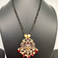 Lord Balaji Color Stone Color Beads Mangalsutra Necklace - Red