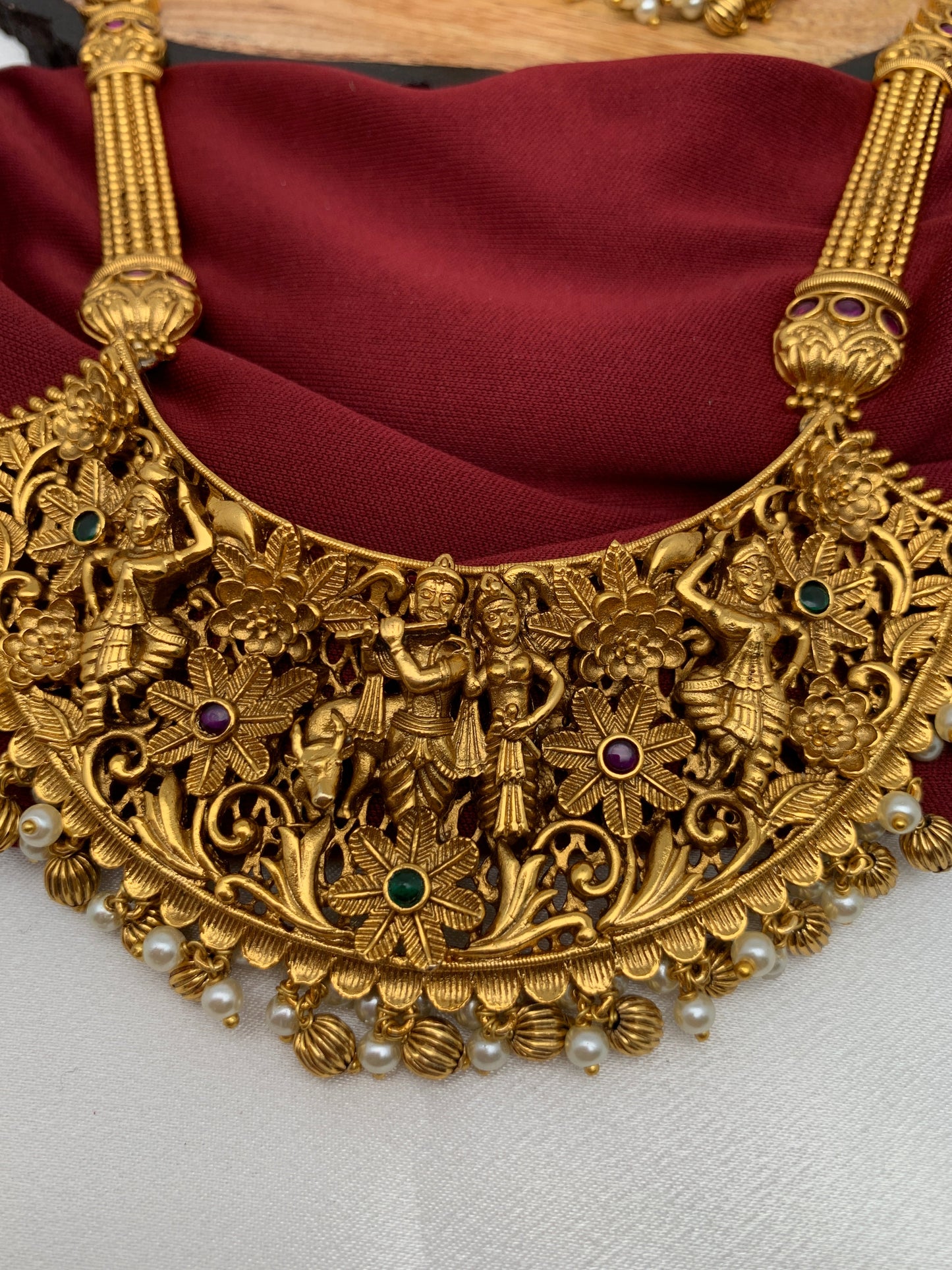 Radha Krishna Nakshi Long Necklace