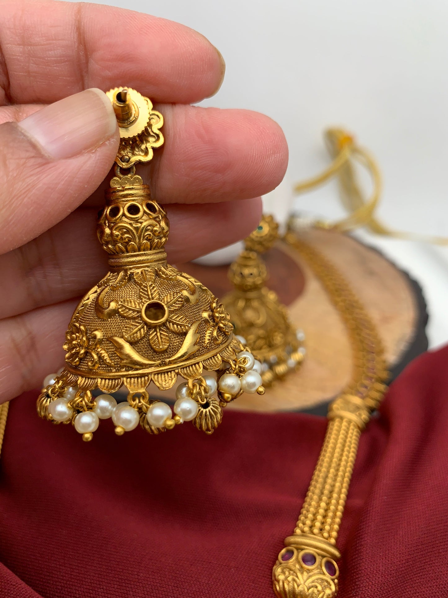 Radha Krishna Nakshi Long Necklace