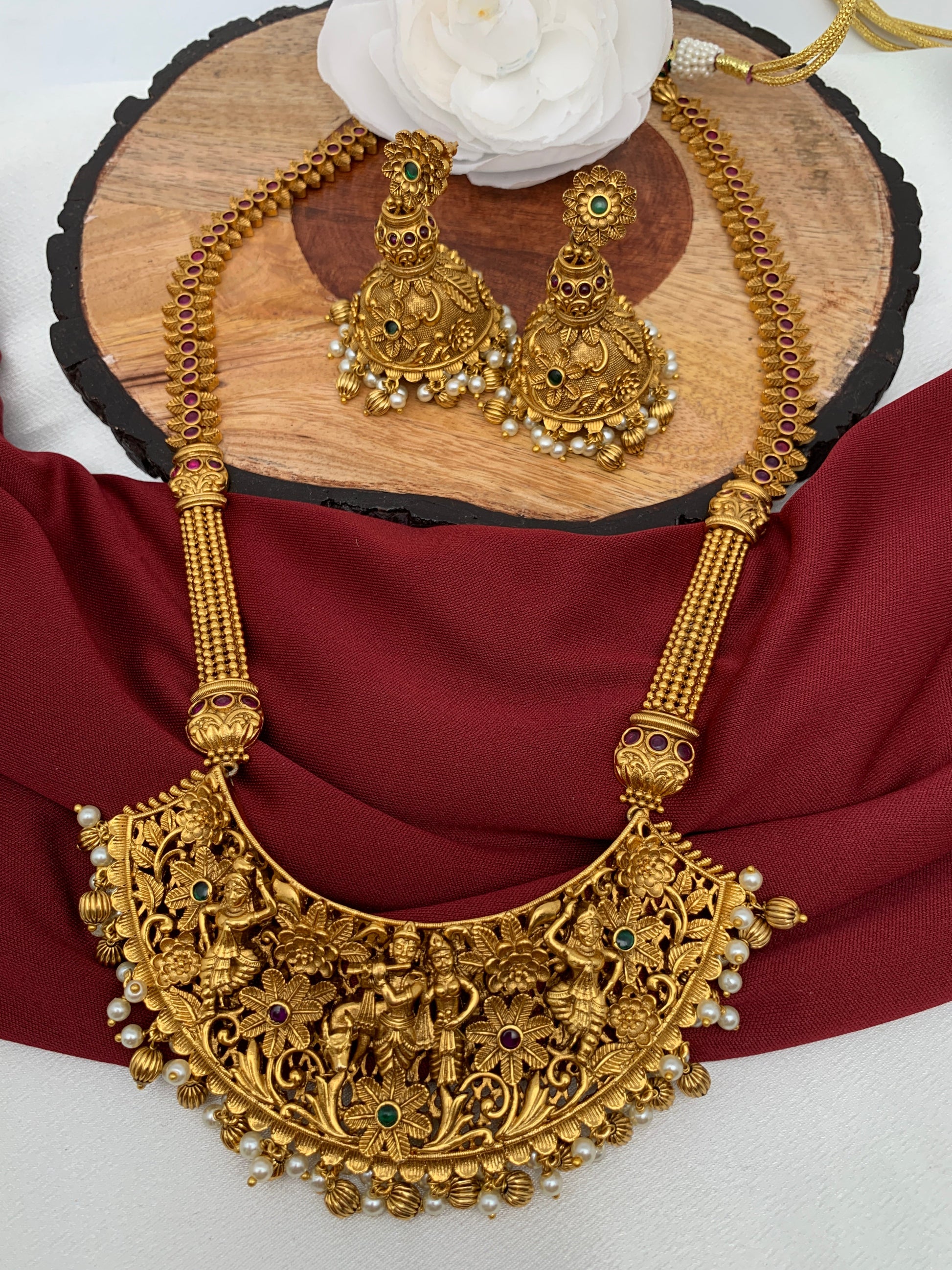 Radha Krishna Nakshi Long Necklace