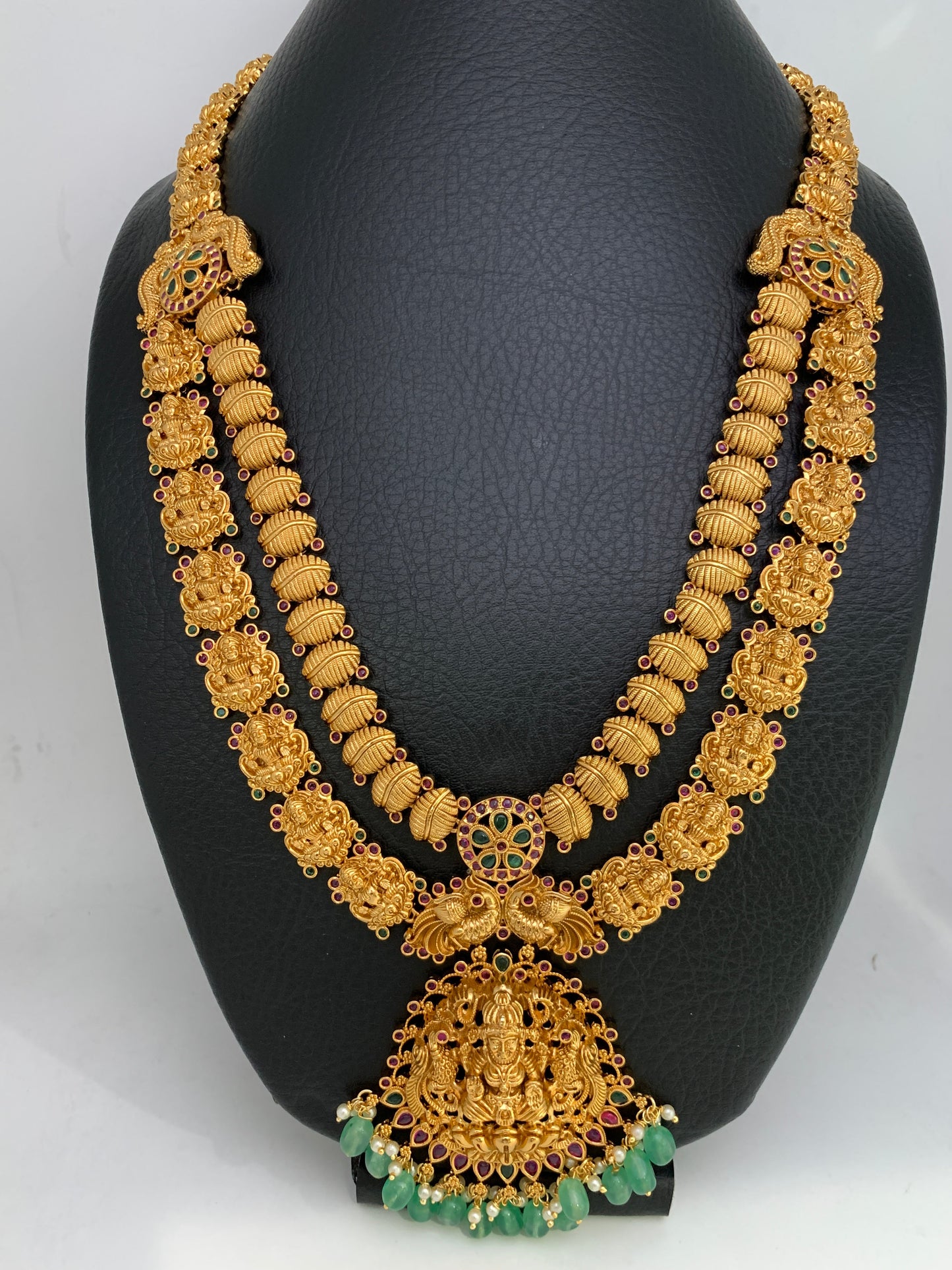 Goddess Lakshmi Nakshi Double Layer Premium Matte Finish Long Necklace