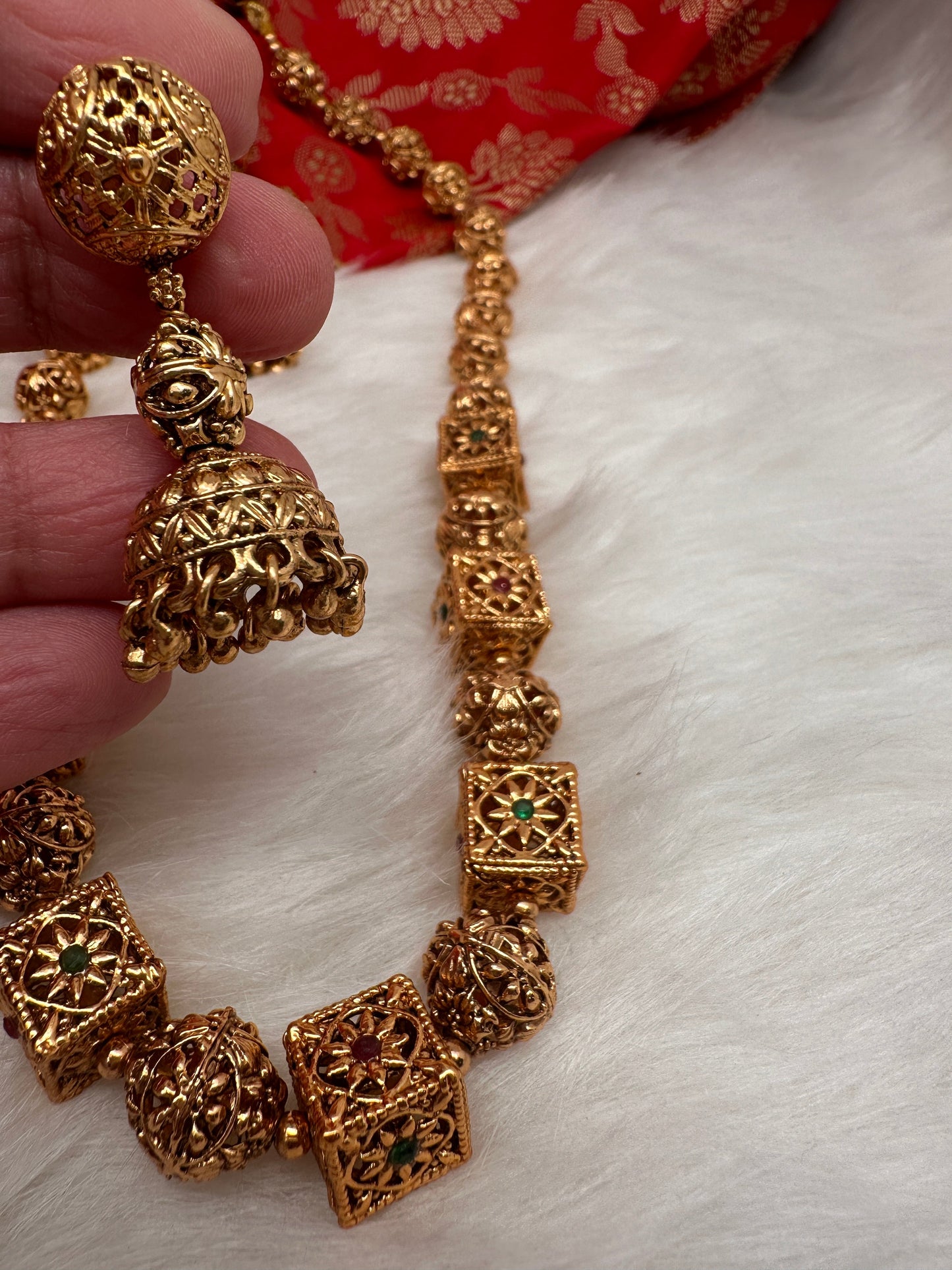 Golden Nakshi Balls Necklace