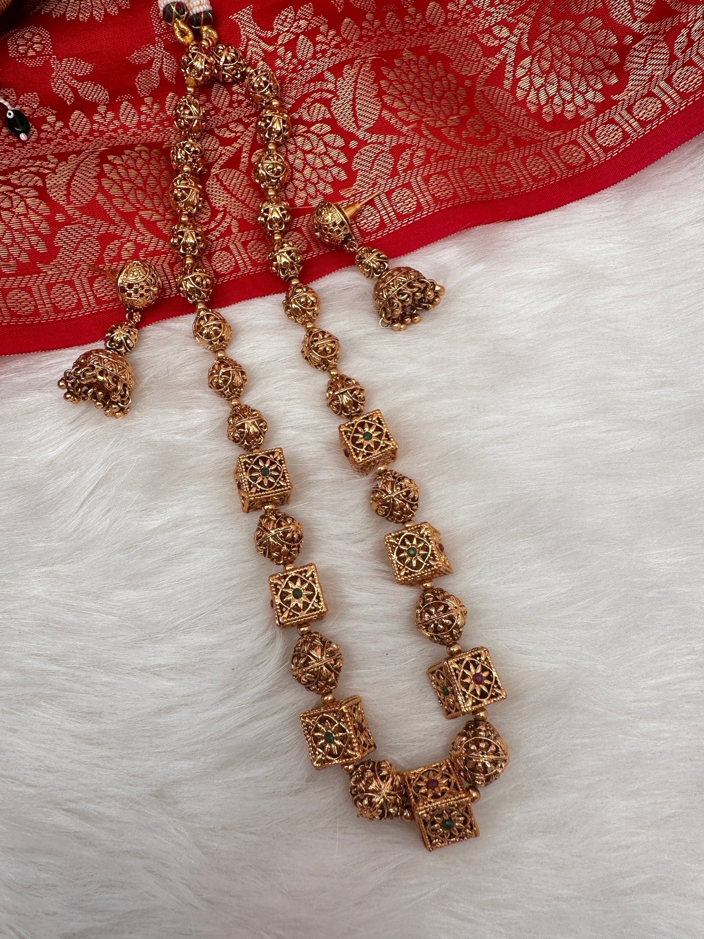 Golden Nakshi Balls Necklace