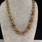 Golden Nakshi Balls Color Stone Necklace - Pink