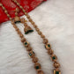 Golden Nakshi Balls Color Stone Necklace - Green