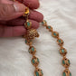 Golden Nakshi Balls Color Stone Necklace - Green