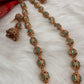 Golden Nakshi Balls Color Stone Necklace - Green