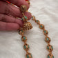 Golden Nakshi Balls Color Stone Necklace - Green