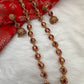 Golden Nakshi Balls Color Stone Necklace - Red