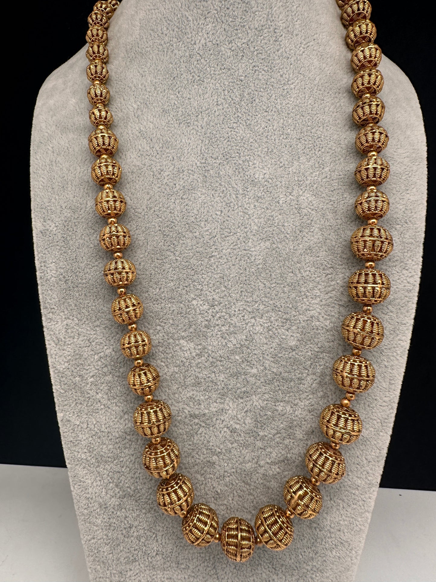 Golden Nakshi Ball Necklace