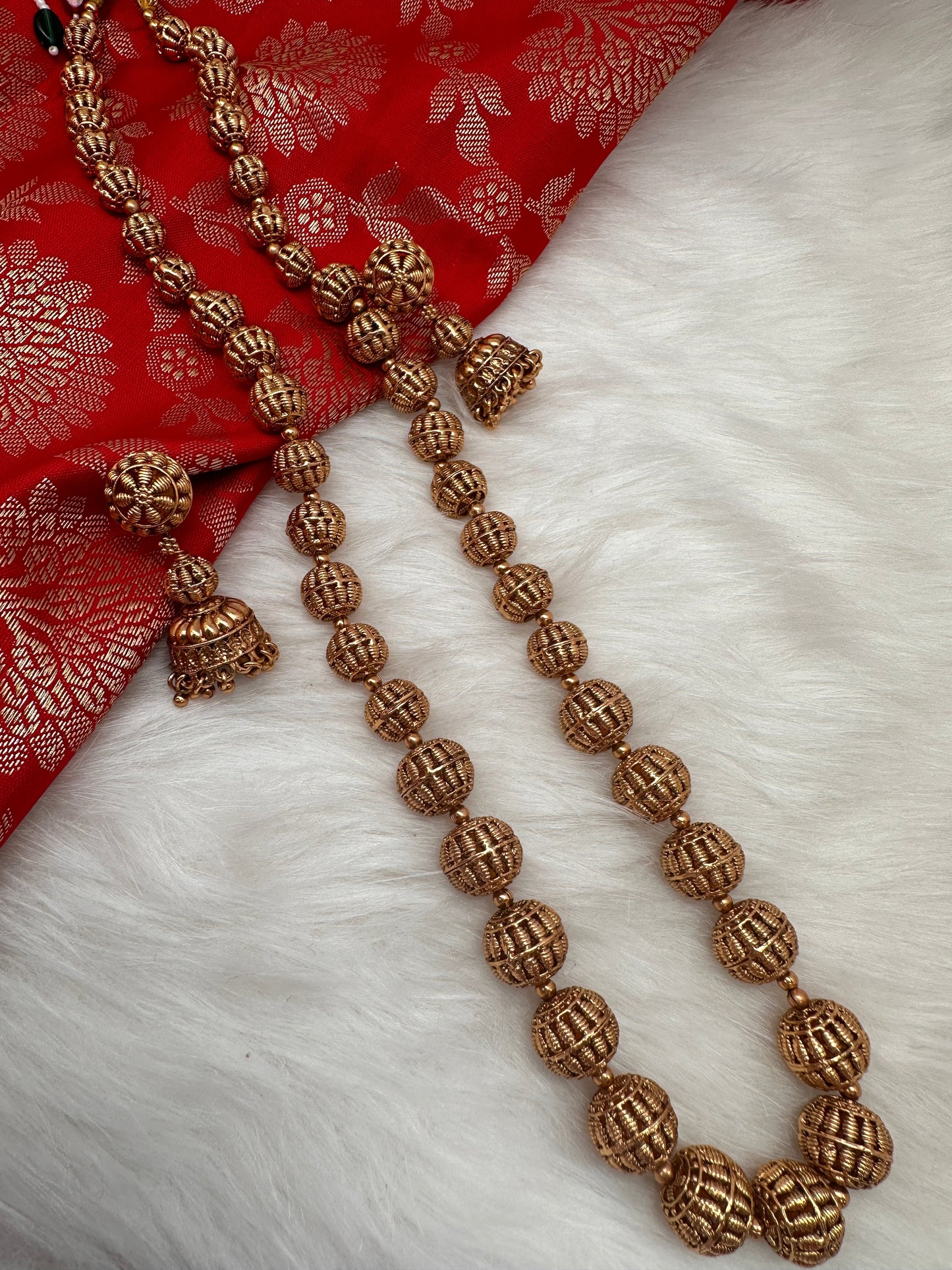 Golden Nakshi Ball Necklace