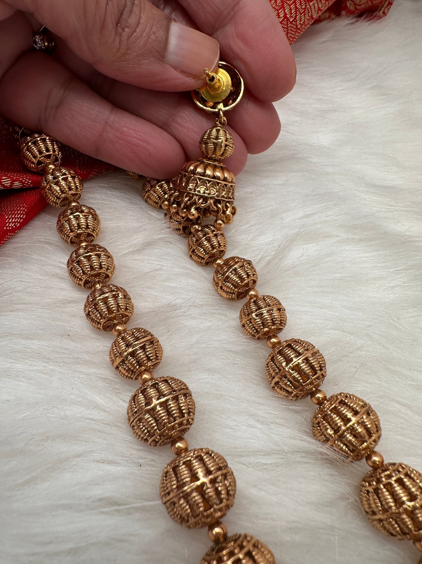 Golden Nakshi Ball Necklace