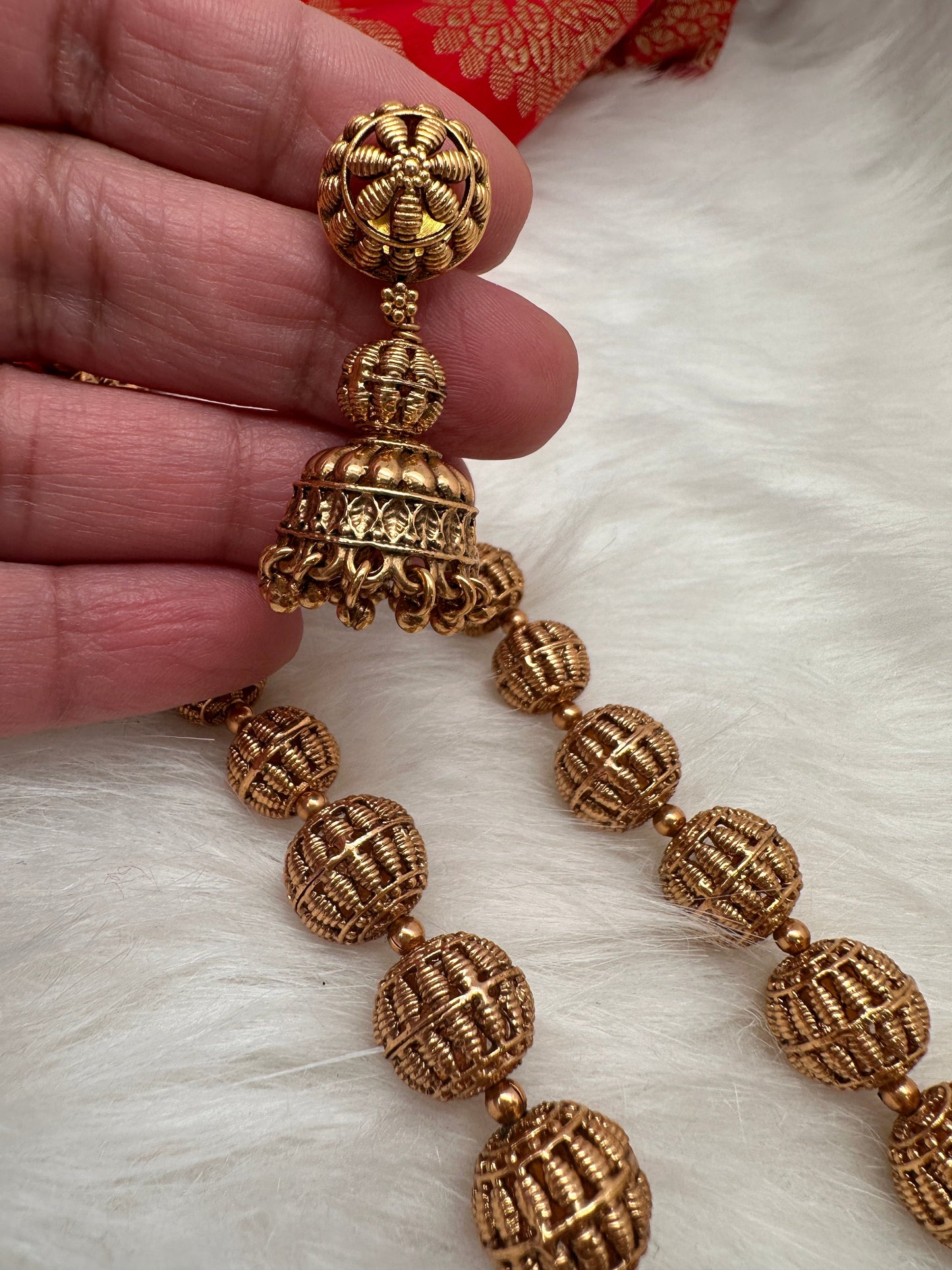 Golden Nakshi Ball Necklace