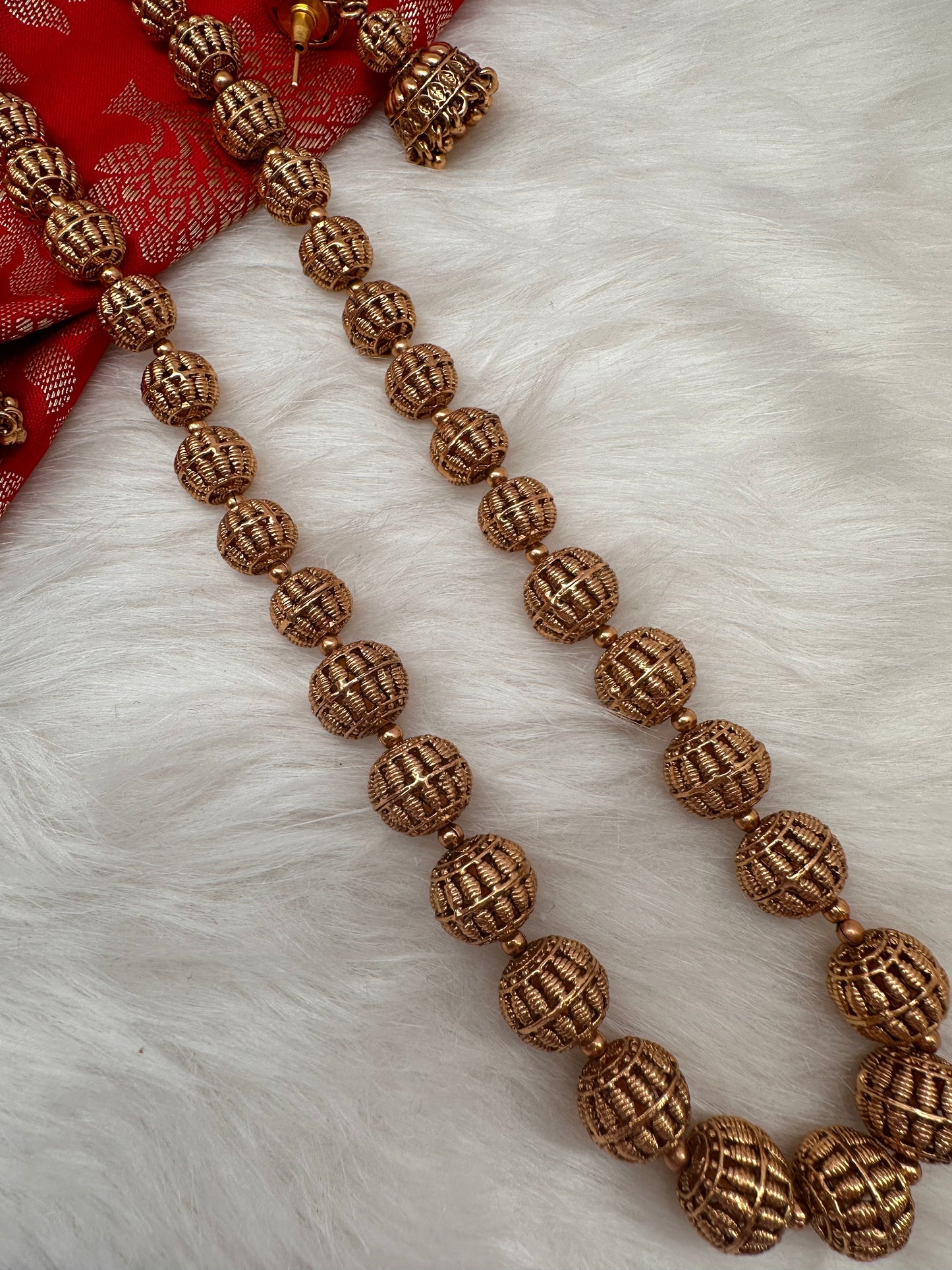 Golden Nakshi Ball Necklace