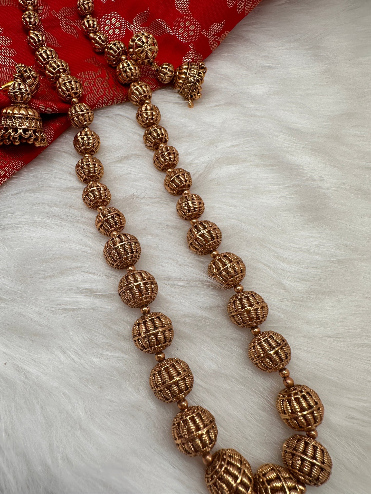 Golden Nakshi Ball Necklace